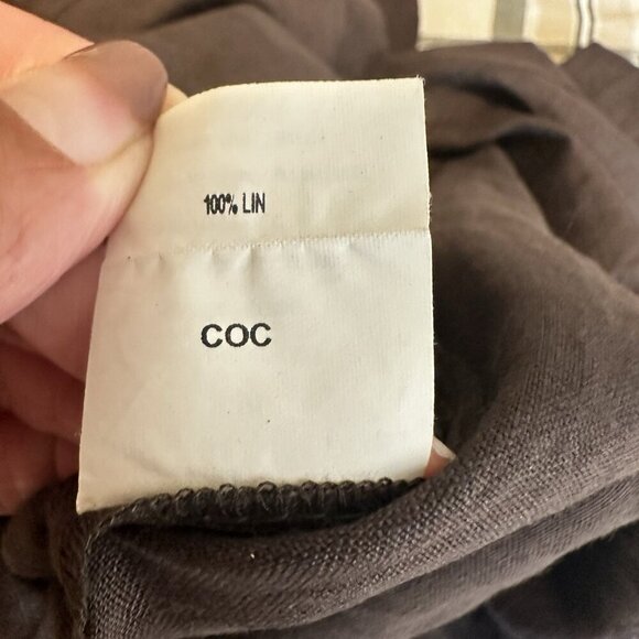 Comptoir Des Cotonniers Brown Linen Tunic Dress EU 40 US 8 Embroidered Boho - Picture 11 of 13